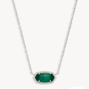 Eliza Necklace by Kendra Scott in Silver + Emerald